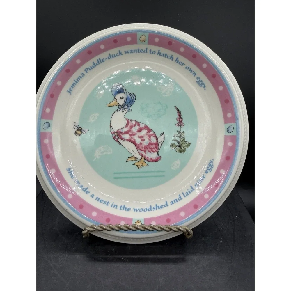 🦆🎀 Wedgwood Jemima Puddle‑Duck Décor Plate – 2003 Ceramic – Beatrix Potter 🎀
